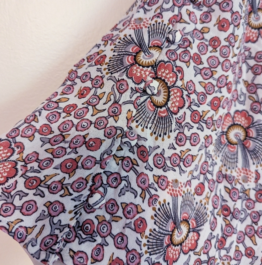 LOFT Purple Floral Eyelet Dress - Picture 4 of 7